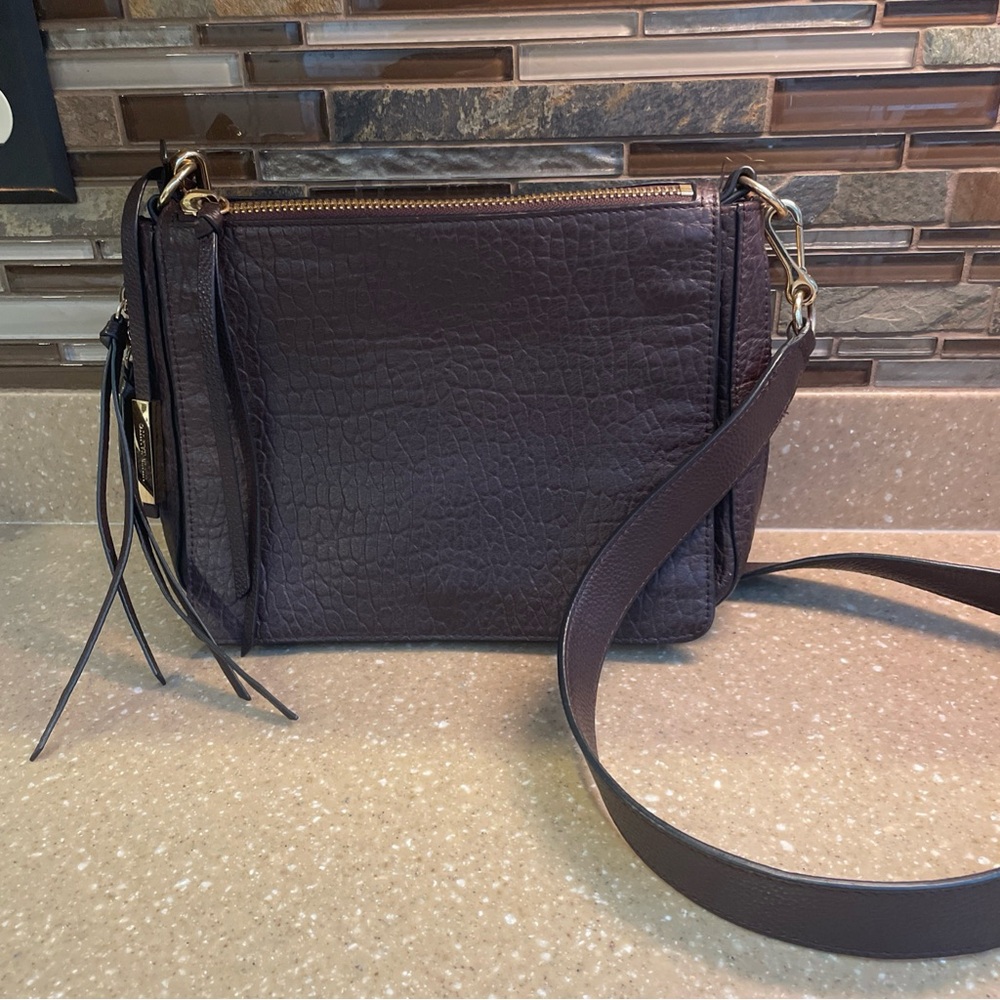 Vince Camuto Rich Brown Textured Crossbody Bag